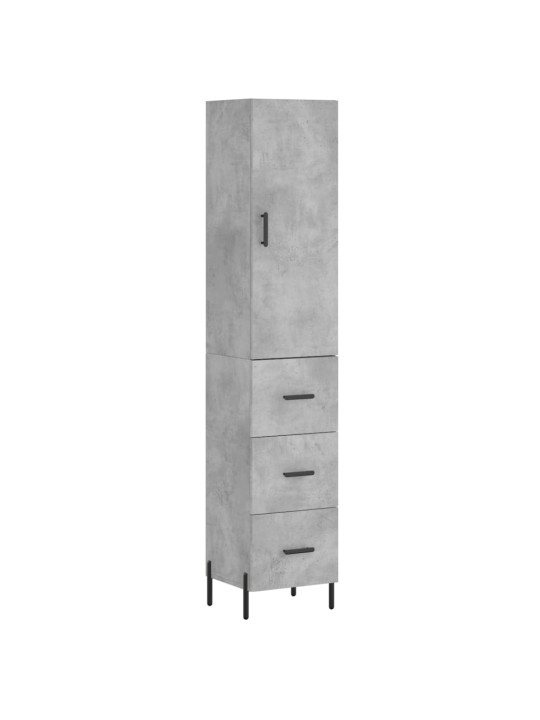 Komoda, betono pilkos spalvos, 34,5x34x180cm, apdirbta mediena