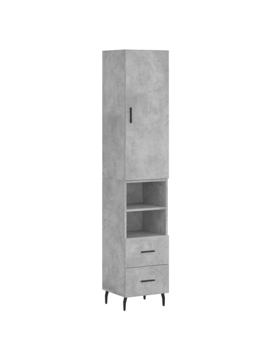 Komoda, betono pilkos spalvos, 34,5x34x180cm, apdirbta mediena