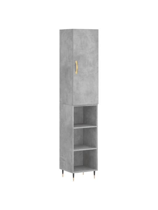 Komoda, betono pilkos spalvos, 34,5x34x180cm, apdirbta mediena