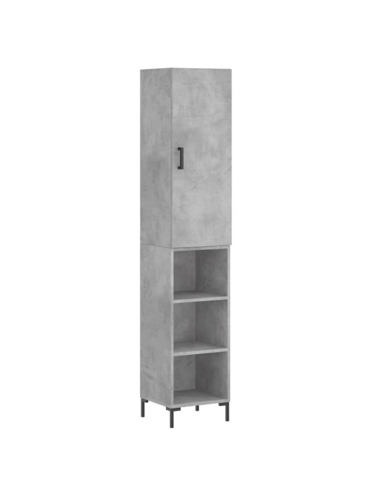 Komoda, betono pilkos spalvos, 34,5x34x180cm, apdirbta mediena