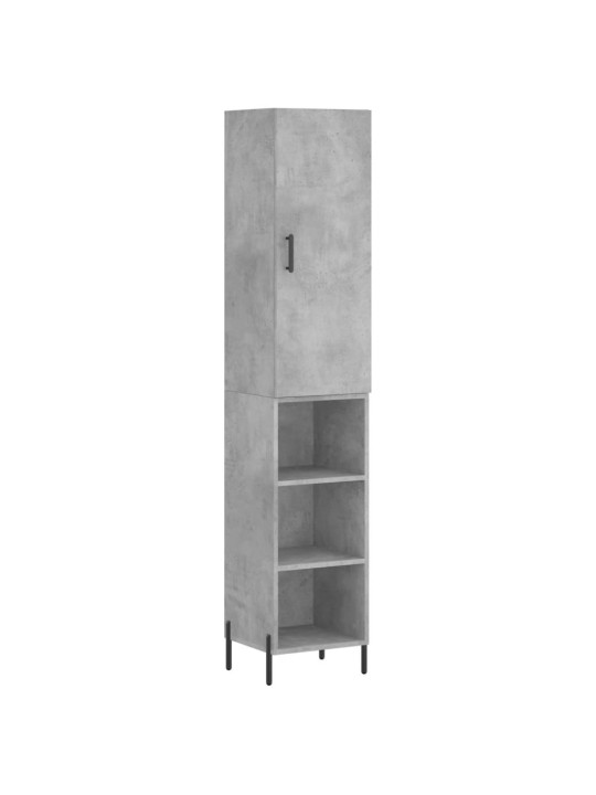 Komoda, betono pilkos spalvos, 34,5x34x180cm, apdirbta mediena