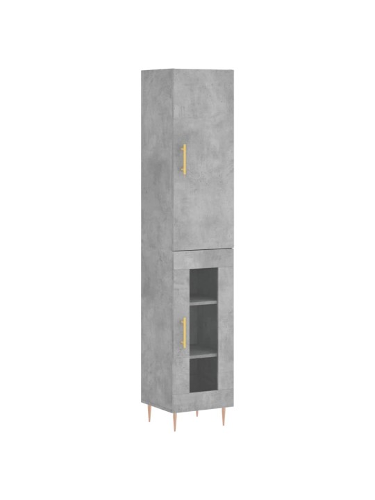 Komoda, betono pilkos spalvos, 34,5x34x180cm, apdirbta mediena