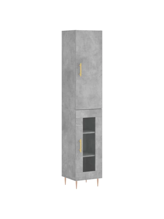 Komoda, betono pilkos spalvos, 34,5x34x180cm, apdirbta mediena
