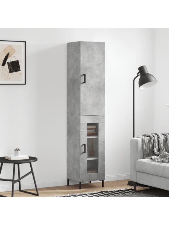 Komoda, betono pilkos spalvos, 34,5x34x180cm, apdirbta mediena