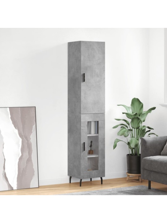 Komoda, betono pilkos spalvos, 34,5x34x180cm, apdirbta mediena