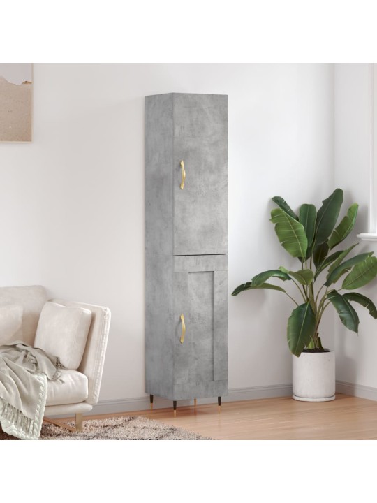 Komoda, betono pilkos spalvos, 34,5x34x180cm, apdirbta mediena