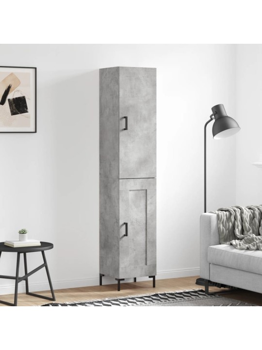 Komoda, betono pilkos spalvos, 34,5x34x180cm, apdirbta mediena