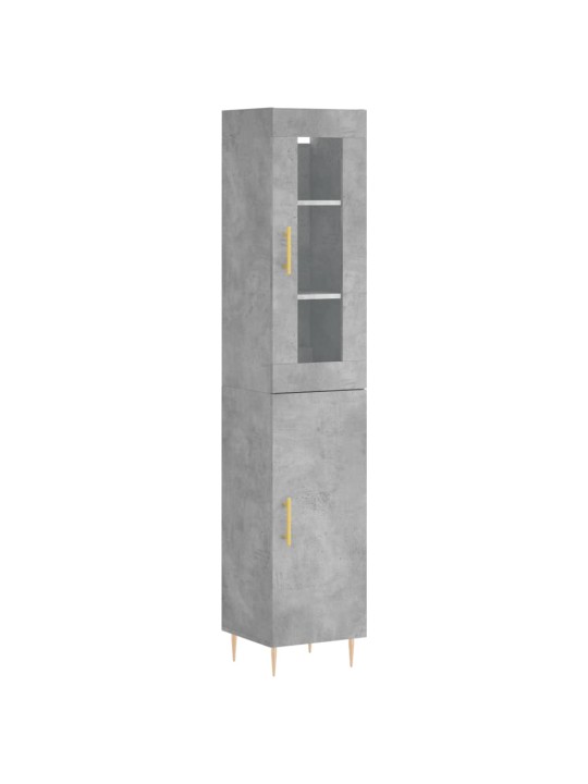 Komoda, betono pilkos spalvos, 34,5x34x180cm, apdirbta mediena