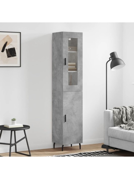 Komoda, betono pilkos spalvos, 34,5x34x180cm, apdirbta mediena