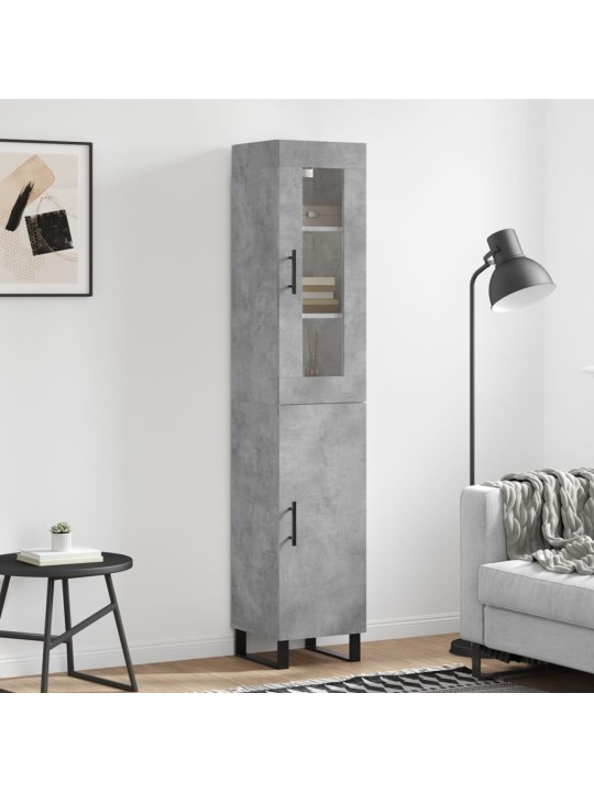 Komoda, betono pilkos spalvos, 34,5x34x180cm, apdirbta mediena