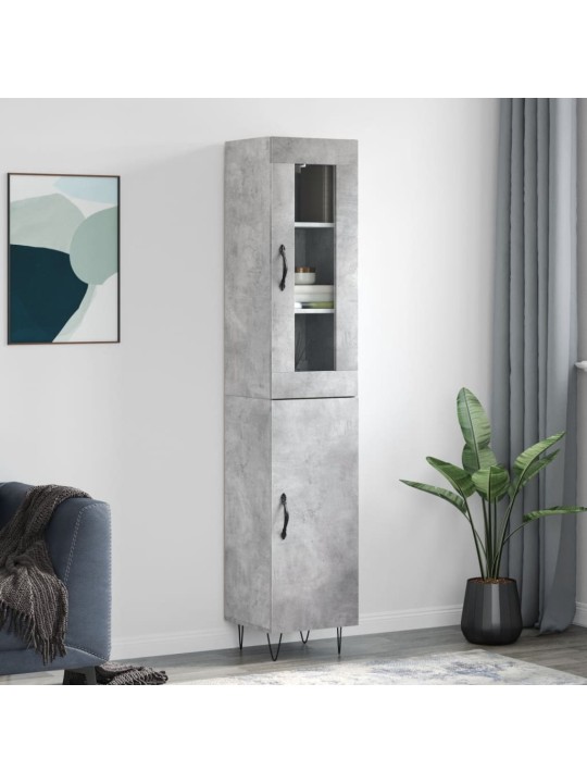 Komoda, betono pilkos spalvos, 34,5x34x180cm, apdirbta mediena