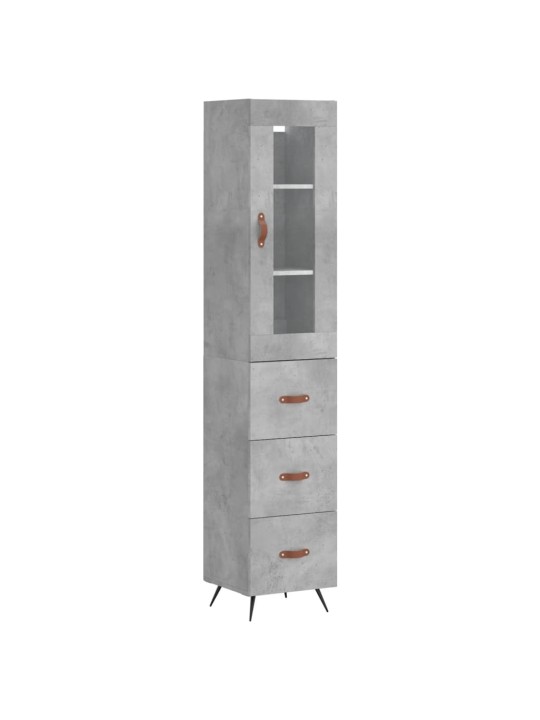 Komoda, betono pilkos spalvos, 34,5x34x180cm, apdirbta mediena