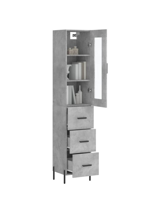 Komoda, betono pilkos spalvos, 34,5x34x180cm, apdirbta mediena