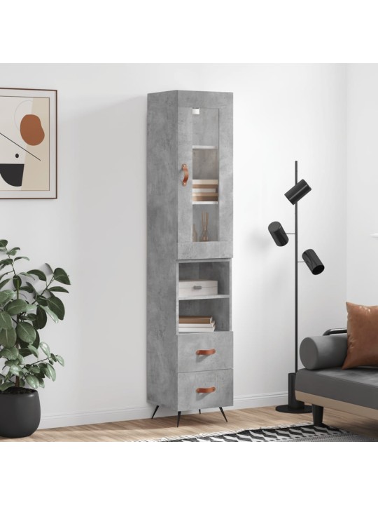 Komoda, betono pilkos spalvos, 34,5x34x180cm, apdirbta mediena