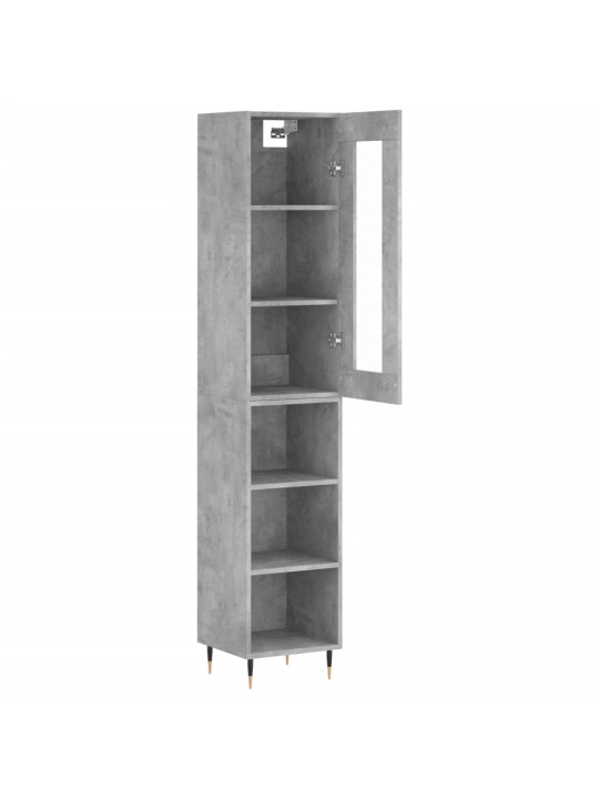Komoda, betono pilkos spalvos, 34,5x34x180cm, apdirbta mediena