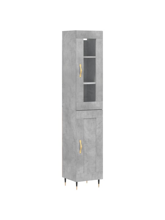 Komoda, betono pilkos spalvos, 34,5x34x180cm, apdirbta mediena