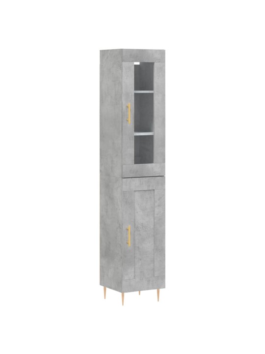 Komoda, betono pilkos spalvos, 34,5x34x180cm, apdirbta mediena