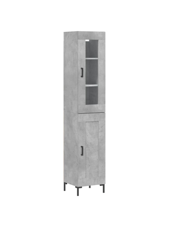 Komoda, betono pilkos spalvos, 34,5x34x180cm, apdirbta mediena