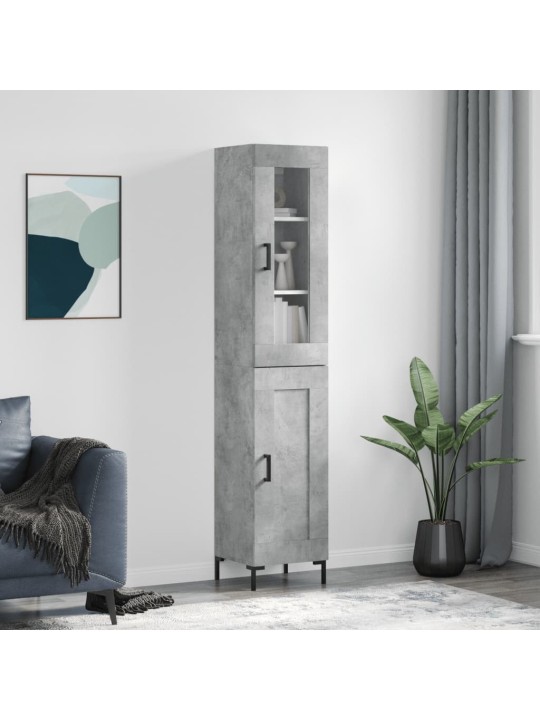 Komoda, betono pilkos spalvos, 34,5x34x180cm, apdirbta mediena