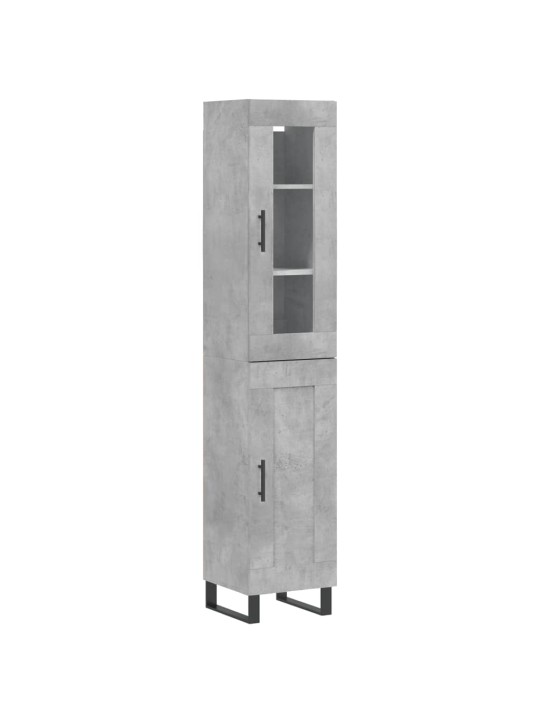 Komoda, betono pilkos spalvos, 34,5x34x180cm, apdirbta mediena