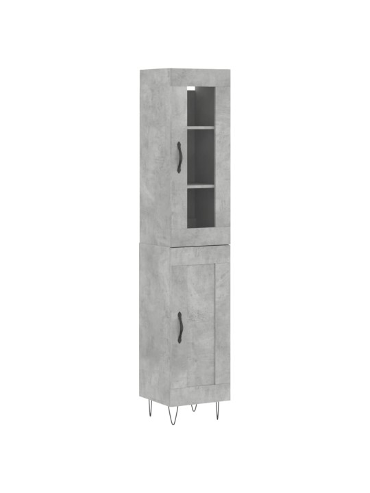 Komoda, betono pilkos spalvos, 34,5x34x180cm, apdirbta mediena