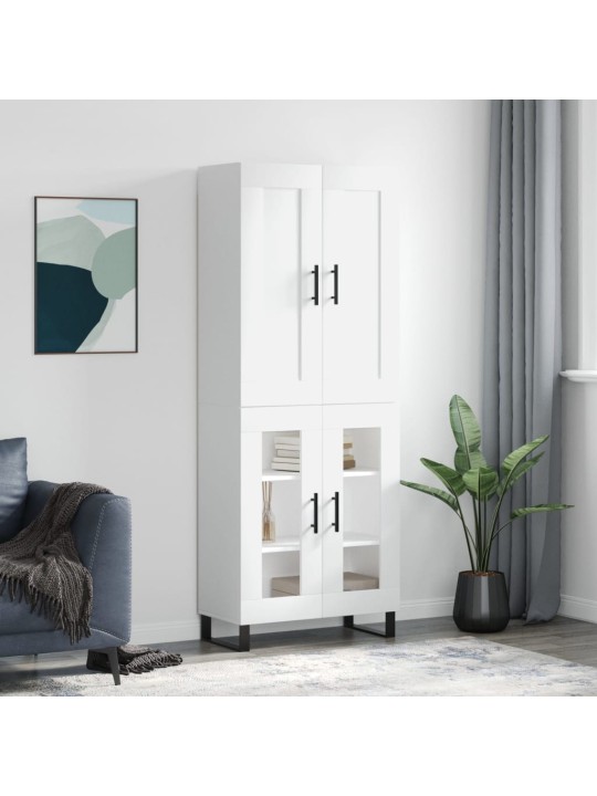 Komoda, baltos spalvos, 69,5x34x180cm, apdirbta mediena