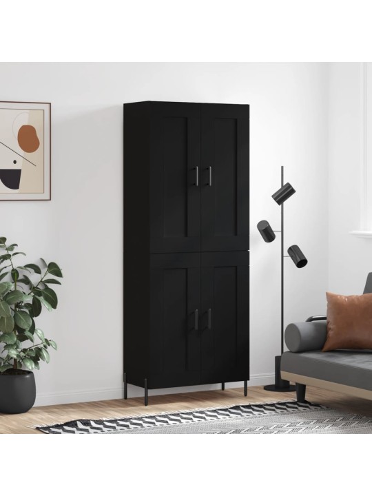 Komoda, juodos spalvos, 69,5x34x180cm, apdirbta mediena