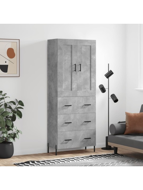 Komoda, betono pilkos spalvos, 69,5x34x180cm, apdirbta mediena