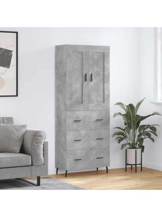 Komoda, betono pilkos spalvos, 69,5x34x180cm, apdirbta mediena