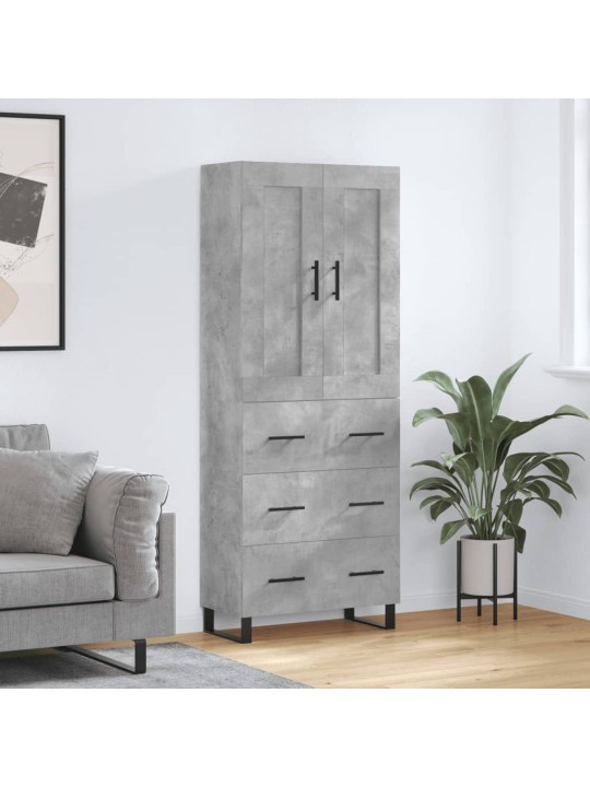 Komoda, betono pilkos spalvos, 69,5x34x180cm, apdirbta mediena