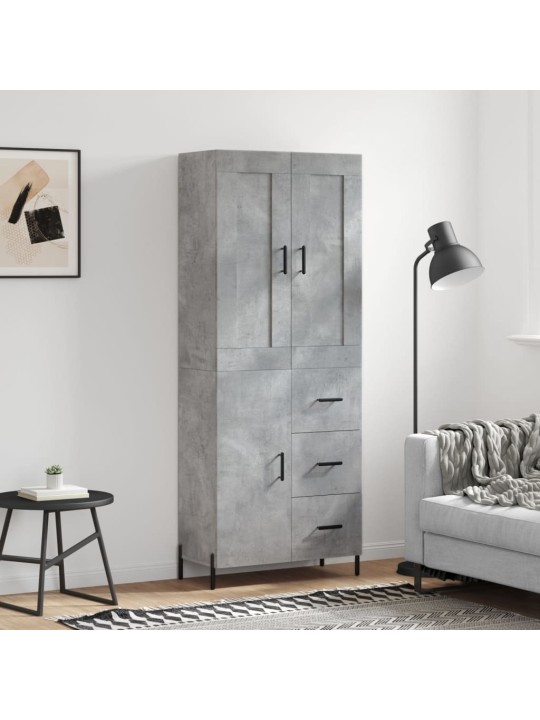 Komoda, betono pilkos spalvos, 69,5x34x180cm, apdirbta mediena