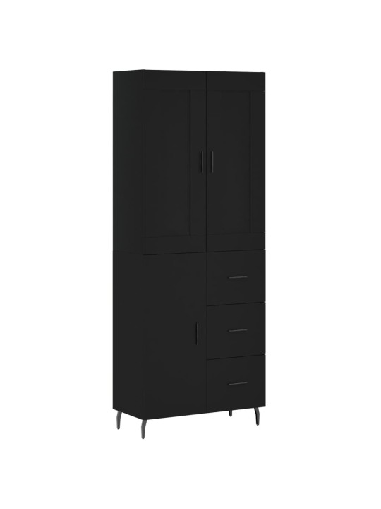 Komoda, juodos spalvos, 69,5x34x180cm, apdirbta mediena