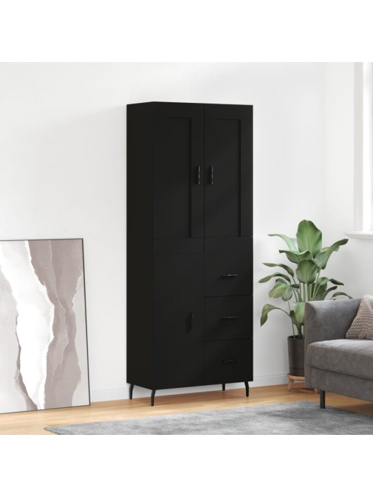 Komoda, juodos spalvos, 69,5x34x180cm, apdirbta mediena