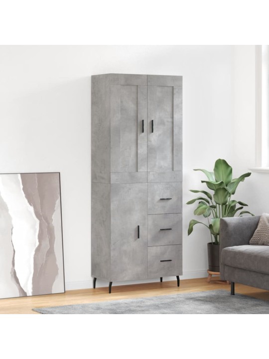 Komoda, betono pilkos spalvos, 69,5x34x180cm, apdirbta mediena
