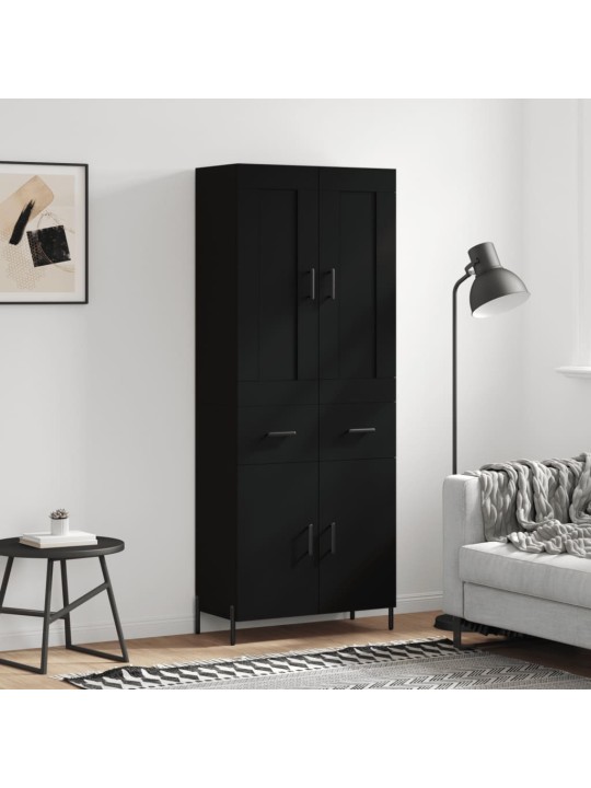 Komoda, juodos spalvos, 69,5x34x180cm, apdirbta mediena