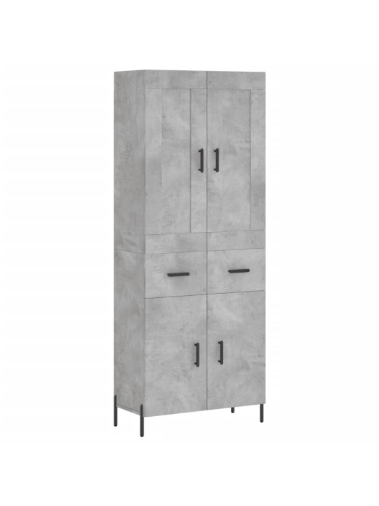 Komoda, betono pilkos spalvos, 69,5x34x180cm, apdirbta mediena