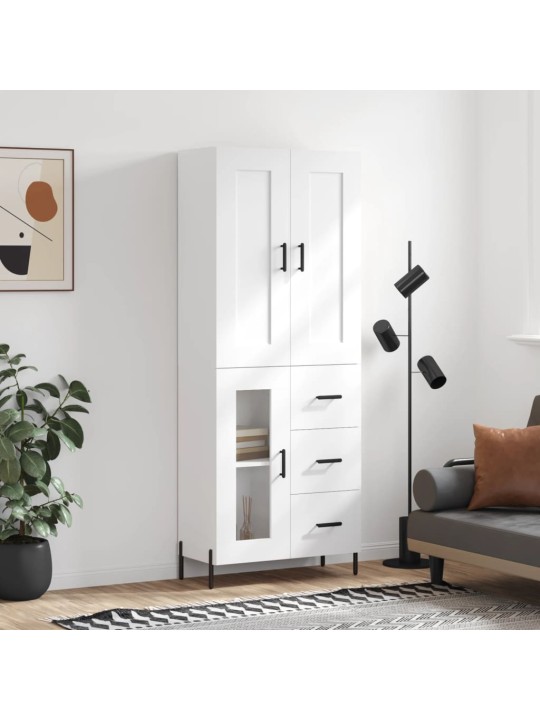 Komoda, baltos spalvos, 69,5x34x180cm, apdirbta mediena
