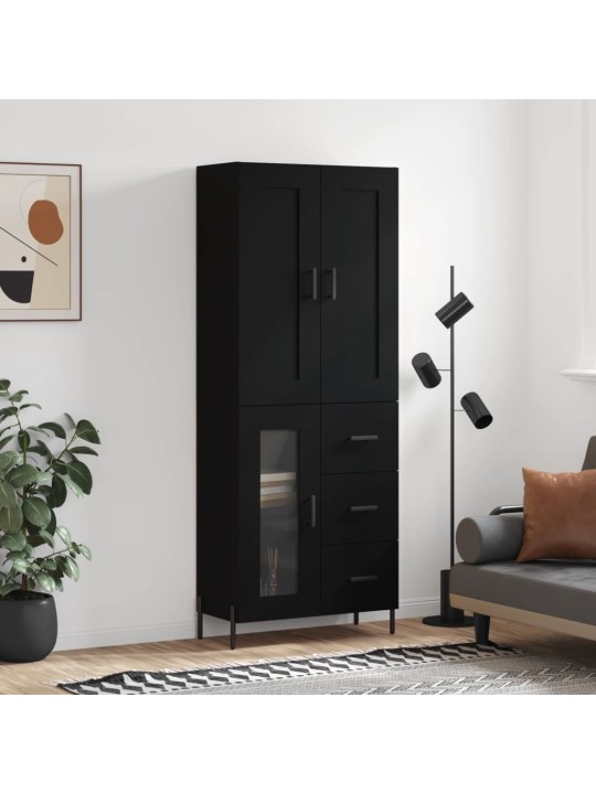 Komoda, juodos spalvos, 69,5x34x180cm, apdirbta mediena