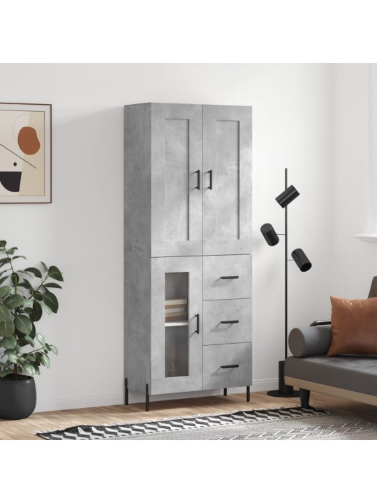 Komoda, betono pilkos spalvos, 69,5x34x180cm, apdirbta mediena