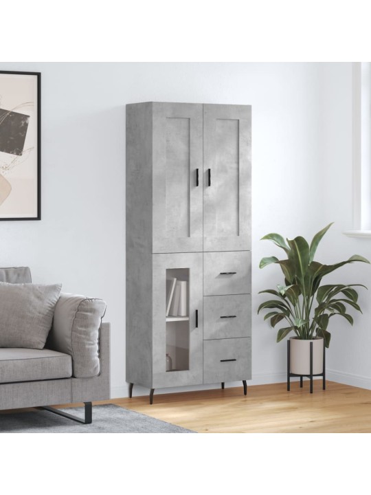 Komoda, betono pilkos spalvos, 69,5x34x180cm, apdirbta mediena