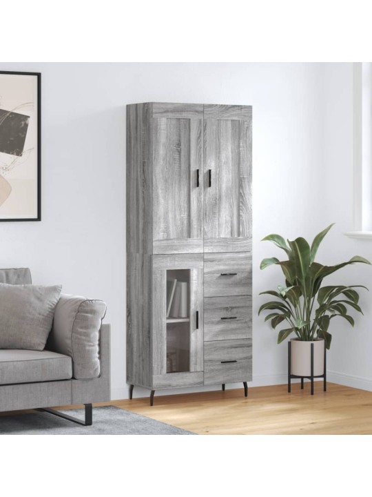Komoda, pilkos ąžuolo spalvos, 69,5x34x180cm, apdirbta mediena