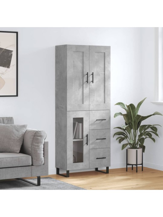 Komoda, betono pilkos spalvos, 69,5x34x180cm, apdirbta mediena