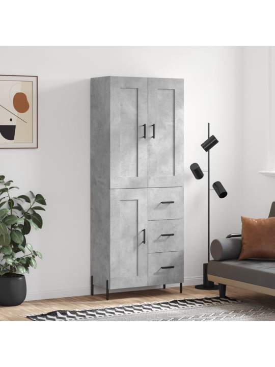 Komoda, betono pilkos spalvos, 69,5x34x180cm, apdirbta mediena