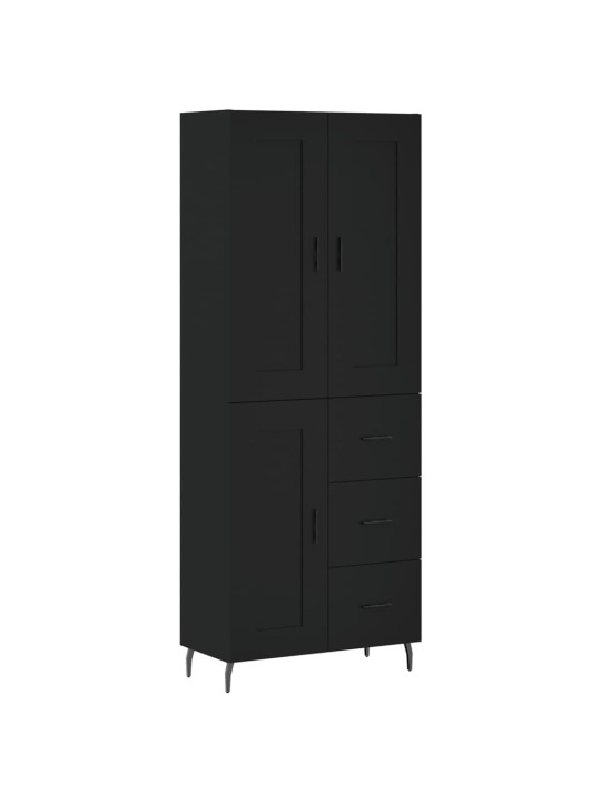 Komoda, juodos spalvos, 69,5x34x180cm, apdirbta mediena
