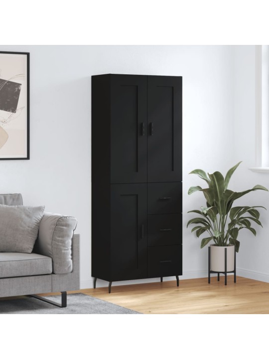 Komoda, juodos spalvos, 69,5x34x180cm, apdirbta mediena