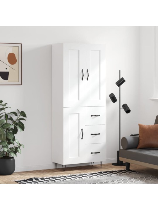 Komoda, baltos spalvos, 69,5x34x180cm, apdirbta mediena
