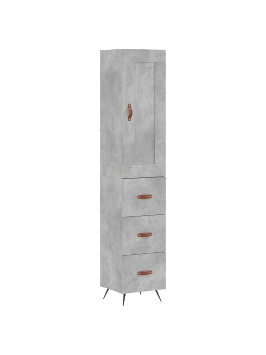 Komoda, betono pilkos spalvos, 34,5x34x180cm, apdirbta mediena