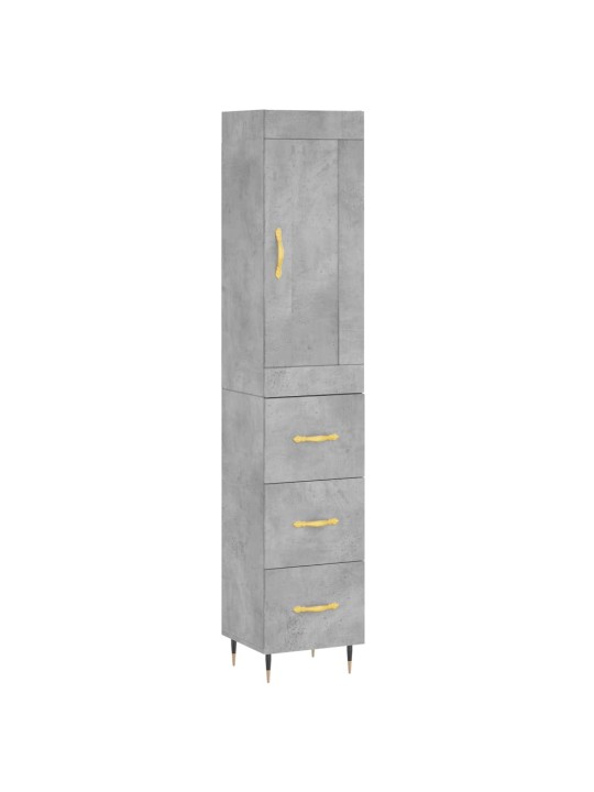 Komoda, betono pilkos spalvos, 34,5x34x180cm, apdirbta mediena