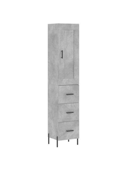 Komoda, betono pilkos spalvos, 34,5x34x180cm, apdirbta mediena