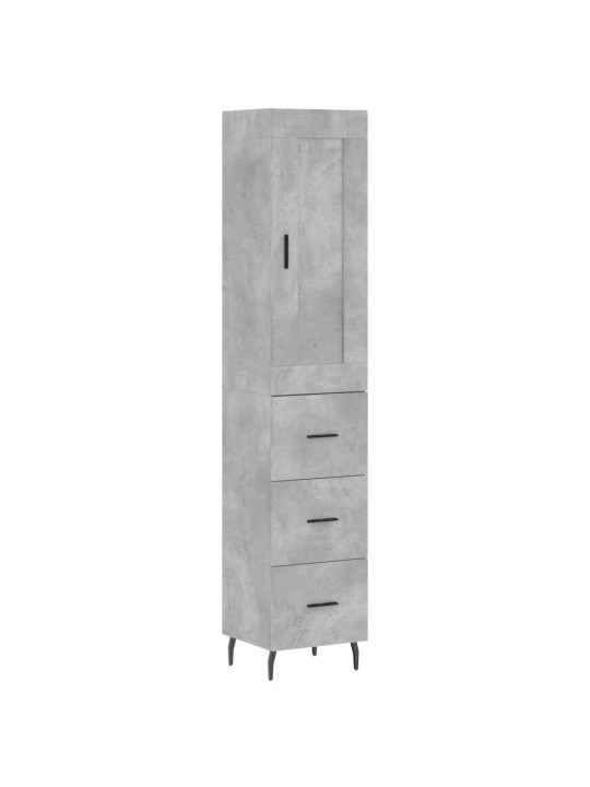 Komoda, betono pilkos spalvos, 34,5x34x180cm, apdirbta mediena